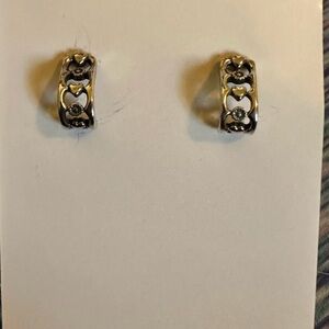 RARE James Avery Retired Hearts and Flowers J Hook Ear Posts